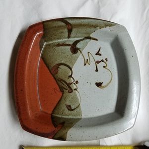 Vintage square ceramic plate